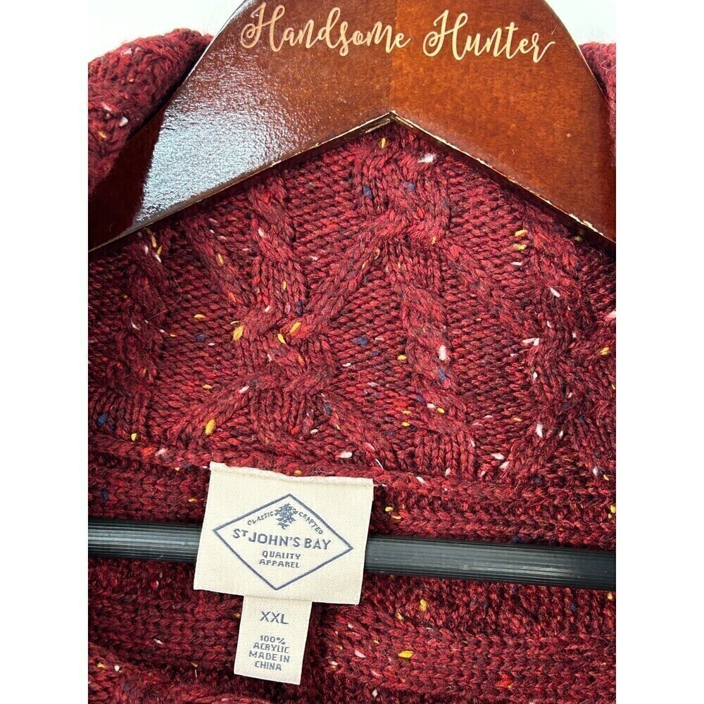 New St Johns Bay Women Sz XXL Maroon Red Sweater Short Dolman Sleeve Pullover E4 - Picture 10 of 12